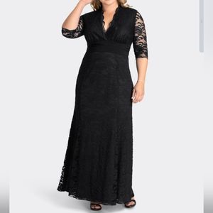 Kiyonna Size 3 Long Black Lace Gown